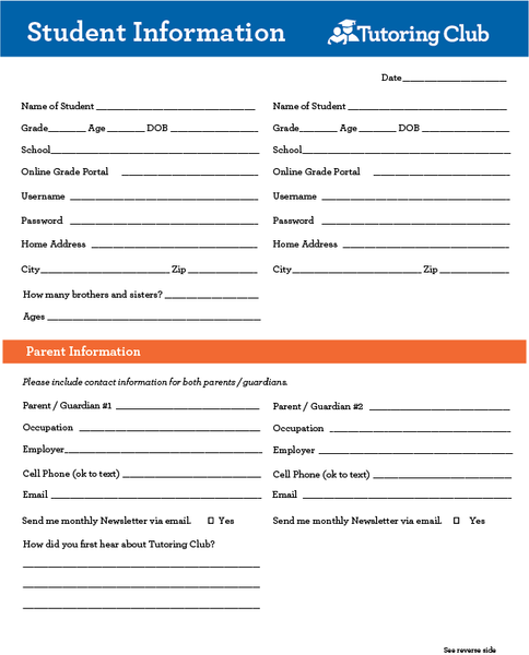 Tutoring Club Presentation Folders
